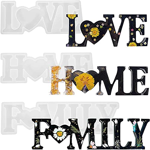 umorismo 3 Stück Silikonform Gießformen, Love Home Family Epoxidharz...