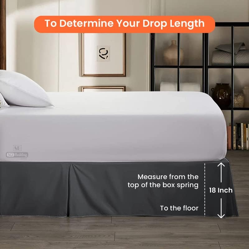 SGI Bedding 18 Inch Magic Pleated Bedskirt | Microfiber Magic Pleated Bed Skirt | Fade-Resistant, Wrinkle-Free, Anti-Static, Decorative, Extra Storage Space, Clutter-Free | King, Dark Grey