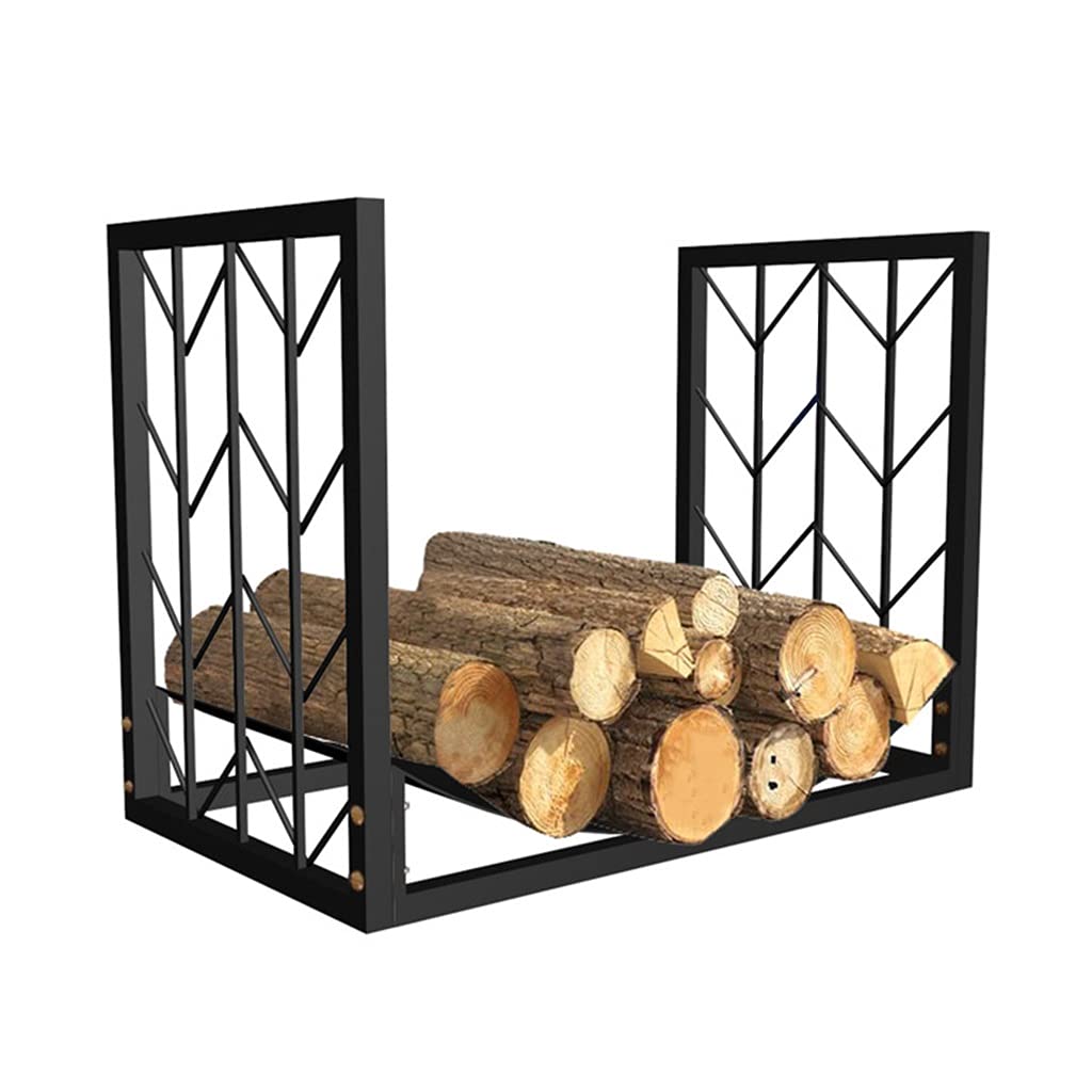 Culle portalegna Portalegna in Ferro Battuto in Stile Europeo, Porta Ceppi in Metallo Pesante, Porta Legna per Camino, Grande capacità 61x35x46 Cm