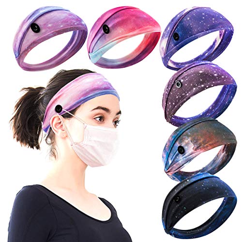 6pcs milk silk starry sky button headbands- non slip elastic head…
