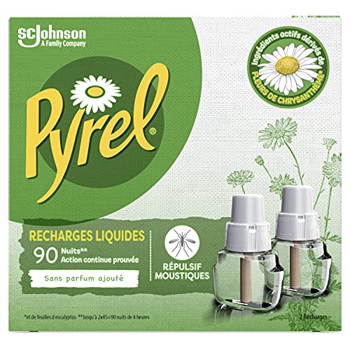 Pyrel® 2 补充装,用于电动液体驱蚊扩散器,90 晚,2 x 32 毫升