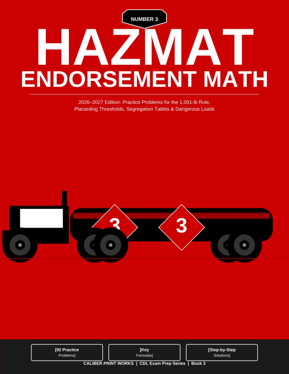 CDL HazMat Endorsement Math Workbook: 2026–2027 Edition: Real-World Practice Problems for Hazard Classes, Placarding, Shipping Papers, Bulk Containers ... (Caliber Print Works CDL Exam Prep Series)