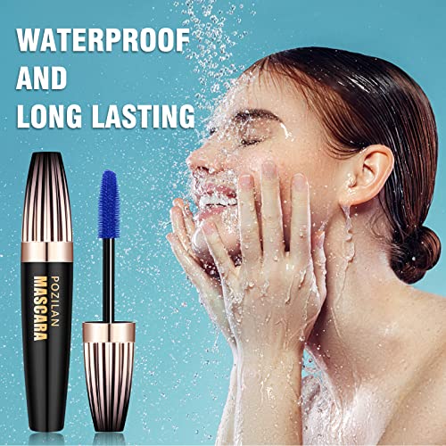 3 Colors Waterproof Mascara Set Blue Purple Green With Comb, Voluminous Colored Mascara For Eyelash - Lengthening, Smudge-Proof, Long-Lasting, Lash Extension Mascara For Eye Makeup (Purple Blue Green Mascara) #TOP5