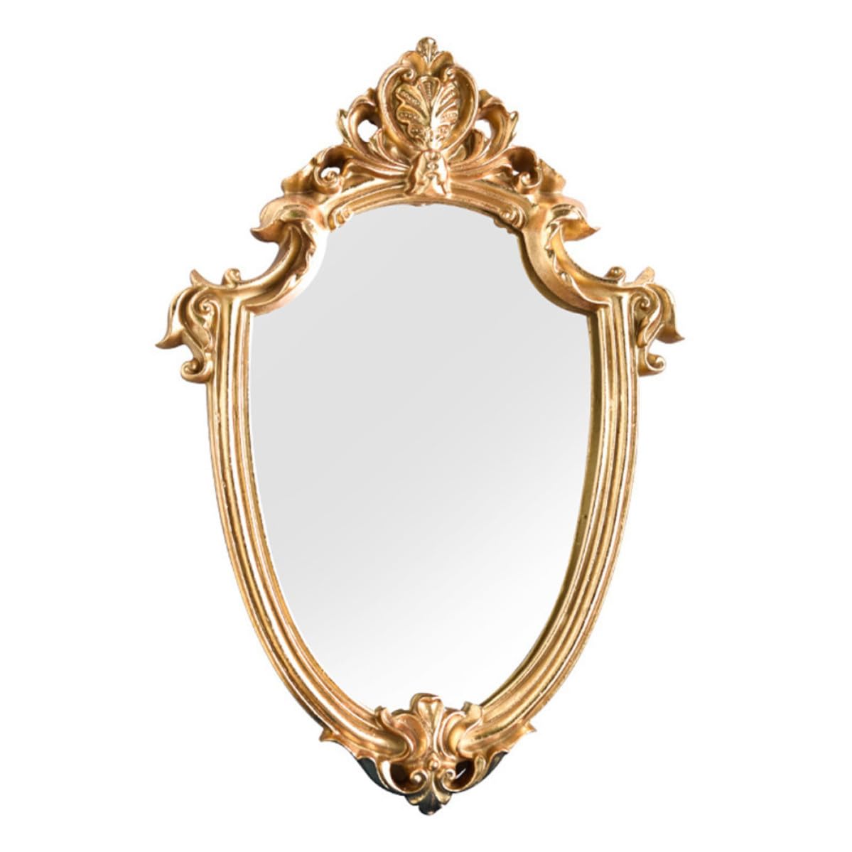 Miroir de salle de bain suspendu rétro en résine or et design élégant