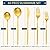Gold Silverware Set for 12, Stainless Steel Flatware Set, 60-Pieces Cutlery Tableware set Include Spoons And Forks Set, Matte Gold Utensil Set, Stain Finish, Dishwasher Safe
