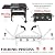 Llamaviva 3 Burner 35" Flat Top Grill with Foldable Shelves 45000 BTU Outdoor Griddle for Propane High-Pressure Systems Portable BBQ Grill