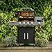 Fire Mountain Cascade 5 Burner Gas BBQ Black with Side Burner Cast Iron Grill Outdoor Barbecue for Garden Patio 61.5 x 37.5cm Cooking Area
