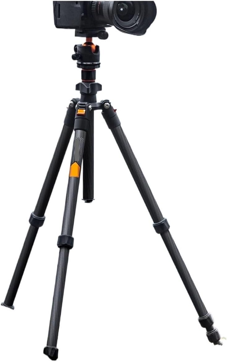 Camera Support Tripod, 64"/1.6m Carbon Fiber Lightweight Travel Tripod with 36mm Metal Ball Head 8kg/17.6lbs and Quick Release Plate,for Taking Photos