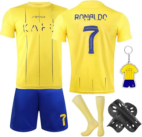 Yumcute Kinder Fußball Trikot Set 23/24 - Komplettset Mit Socken & Schlüsselanhänger