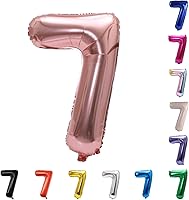 Vista 11 de YPSelected Globo de aluminio grande de 32 pulgadas con número de helio, cumpleaños, boda, fiesta, 0-9 (azul bebé, 2)