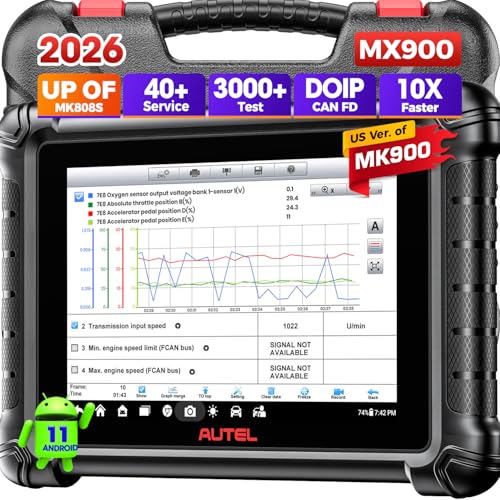 Autel Scanner MaxiCheck MX900, 2026 Bidirectional OBD2 Scan Tool, CAN FD DoIP V2.0 of MaxiCOM MK808S MK808 MX808 MK808BT PRO, US Ver. of MK900 MK900BT, 3000+ Active Test, 40+ Reset, OE Diagnostic, FCA