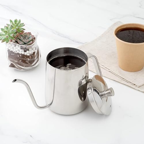 Miniatura 8 de Restaurantware Restpresso - Hervidor de cuello de cisne de 20 onzas, 1 hervidor de agua lavable en lavavajillas, con agujero para termómetro