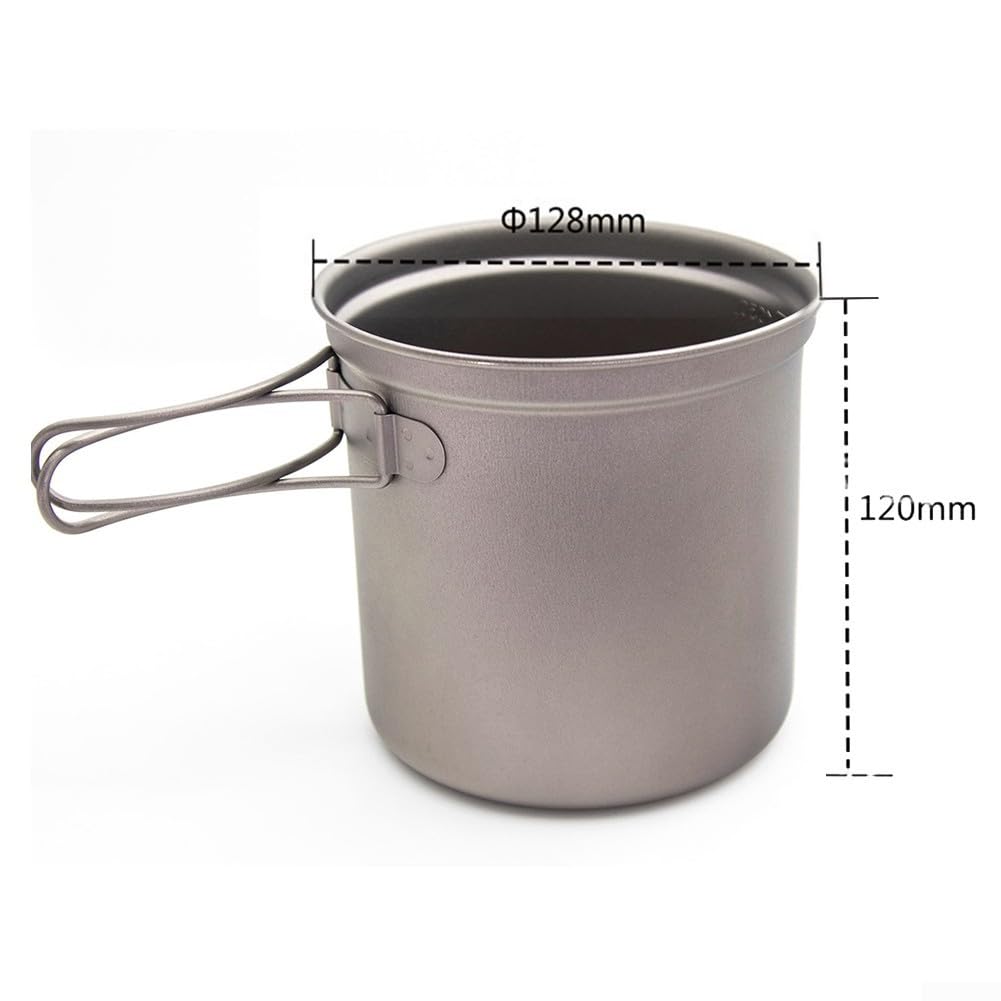 Honseadek Pure Ti Kochgeschirr, Titan-Camping-Sets, ultraleichte Rucksackausrüstung, Outdoor-Kochutensilien, tragbarer Topfpfannenbecher, Wanderküchenwerkzeug, leichtes Chaos Kit