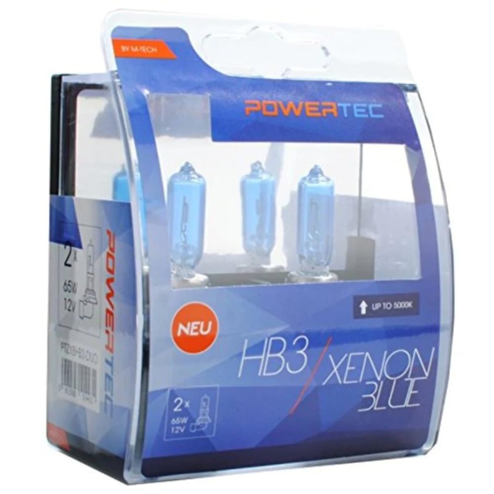 M-Tech PTZXBHB3 Duo HB3 Xenon Halogen Bulb 60 W 12 V – Blue, Qty 2