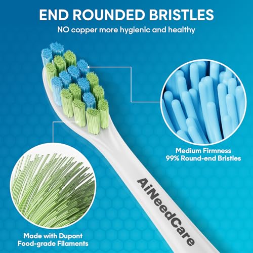 12-Pack Replacement Toothbrush Heads for 7AM2M AM101/AM105/AM110 Electric Toothbrushes, Soft Bristles