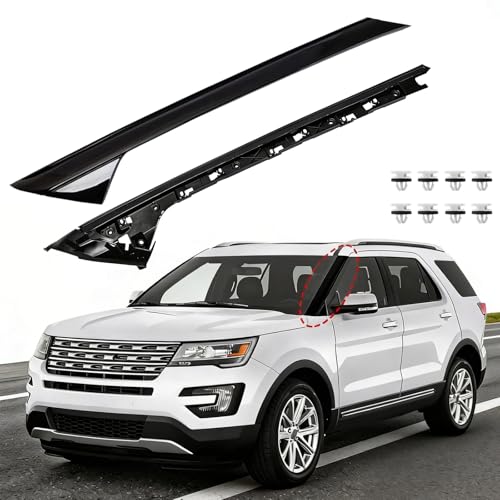 A-Pillar Molding Trim Kit Compatible with Ford Explorer 2011-2019, Door Window Guard Windshield Post Cover Accessories for BB5Z7803137AA BB5Z7803145AA, Outer & Inner Left A Pillar Trim Panel Strip by JARSPAXL - Used condition - US$36.45