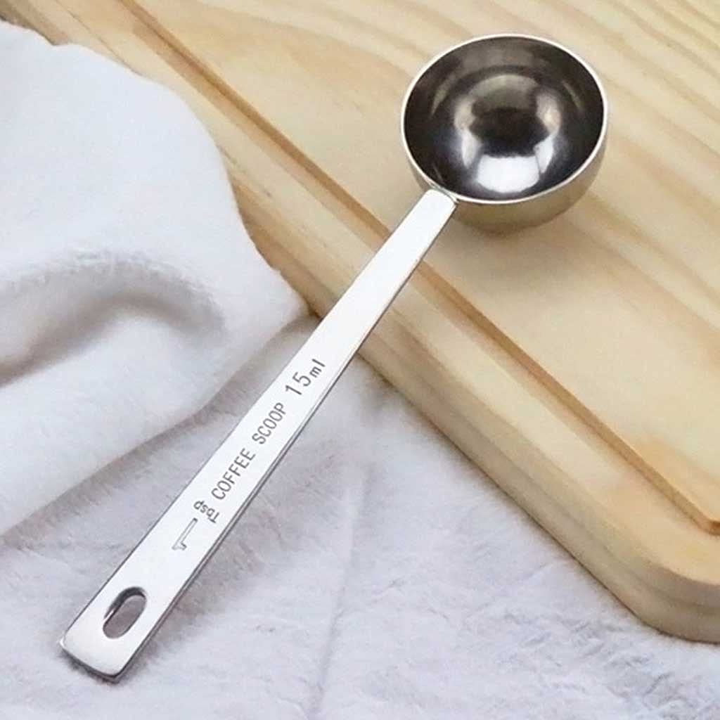 Łyżka ze stali nierdzewnej 15 ml 30 ml miarka długa rączka metalowa miarka zestaw do herbaty akcesoria (rozmiar: średni)