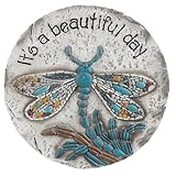 Ganz It's a Beautiful Day Dragonfly Stepping Stone, 10-inches Width, Multicolor, Made from Cement, Home Decor Accessories