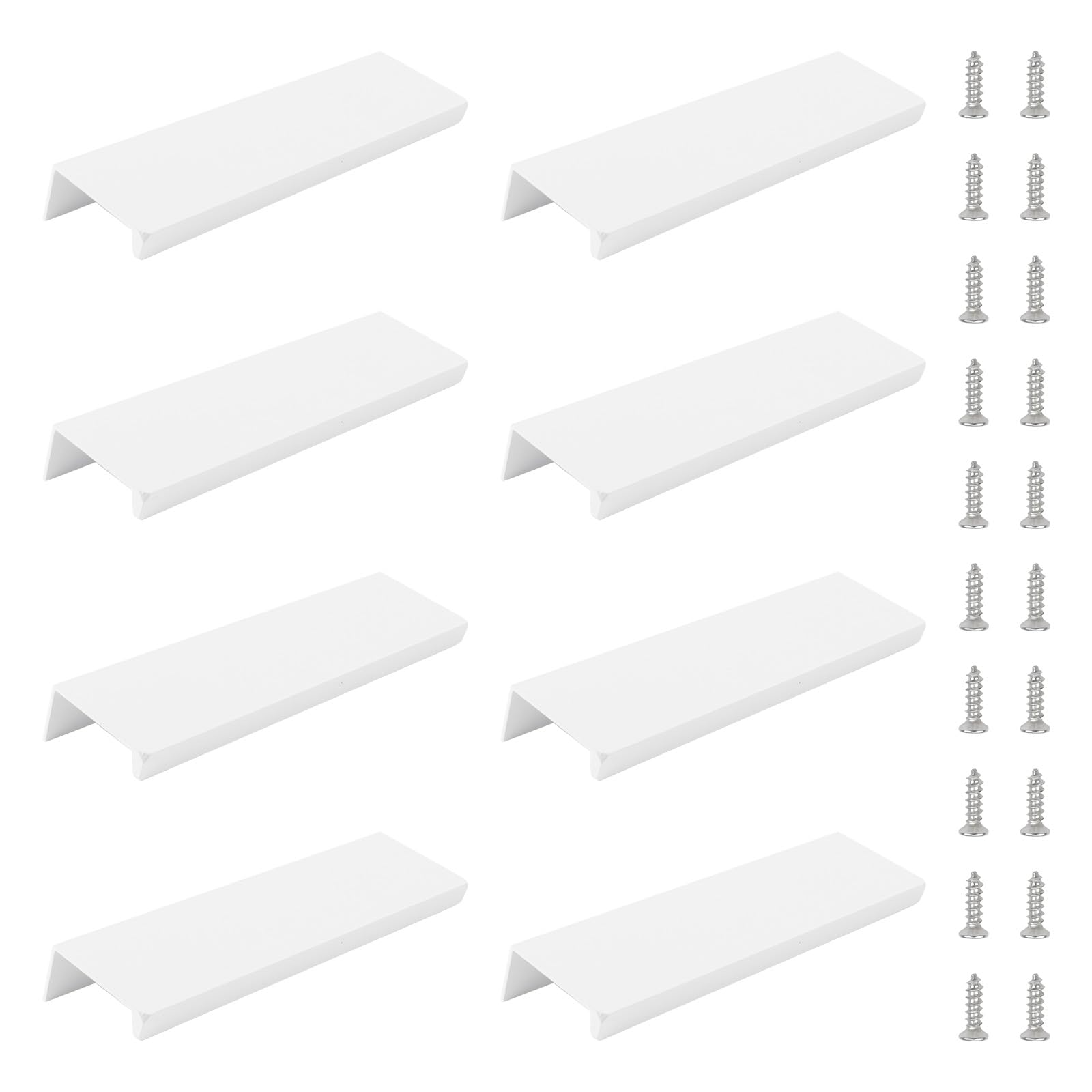 MOROBOR White Finger Edge Pull, 10 PCS Concealed Handle Modern Style Drawer Handle, Right Angle Aluminum Alloy Invisible Wardrobe Knobs for Cabinet Hardware Drawer/150 mm — image 1