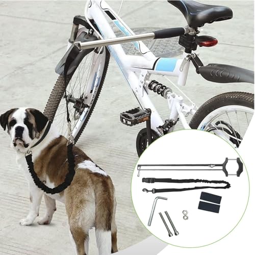 FewNvWa Hundeleine Hundetraining Kontrollleine Fahrrad Hundehalterung Strapazierfähiger Stahl Flexibler Einsatz Schnelles Anbringen für Familienaus