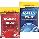 HALLS Relief Variety Pack, Cherry and Mentho-Lyptus Cough Drops, 2 Value Packs of 200 Drops (400 Drops Total)