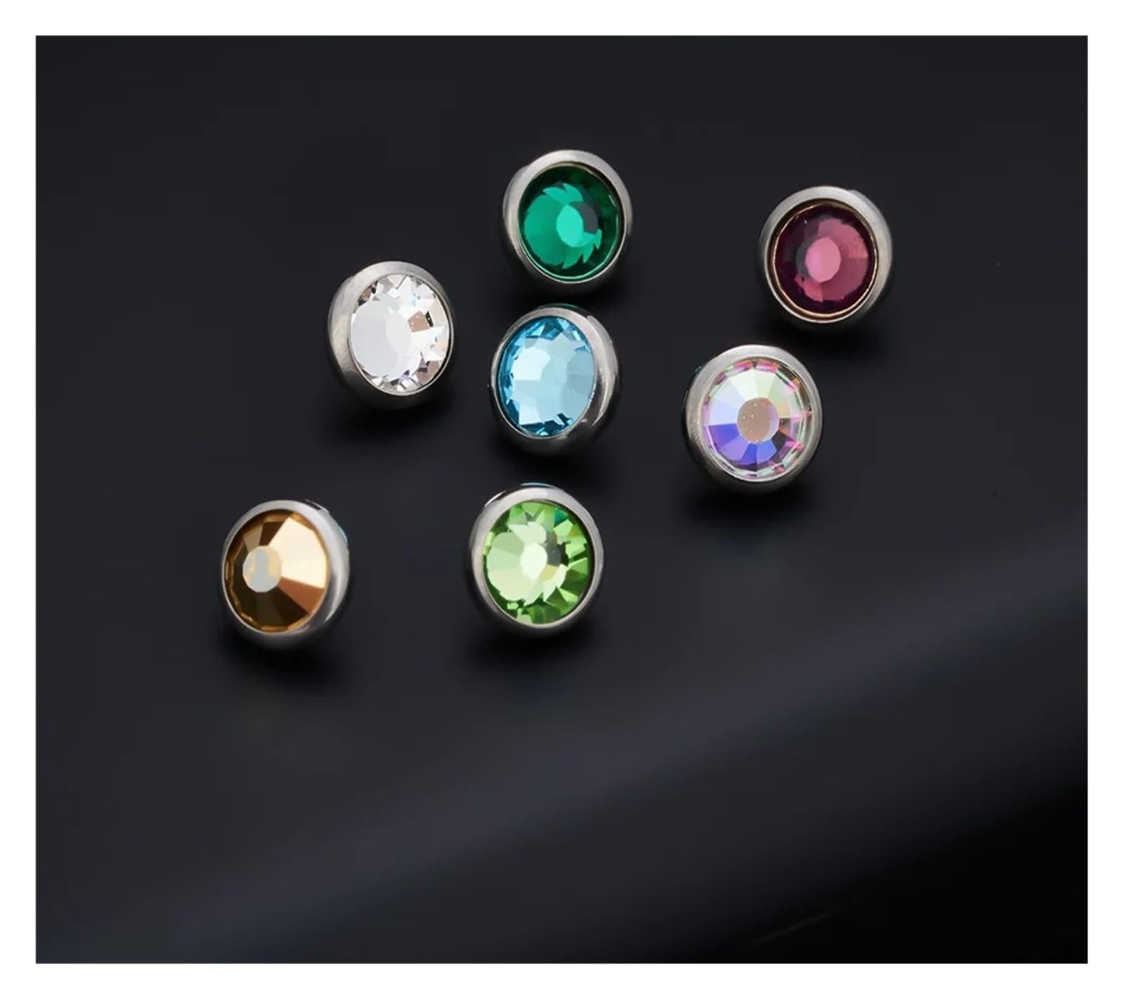 G23 tytan wewnętrznie gwint Labret Piercing klejnot z cyrkonii Orelha chrząstka Tragus nos kolczyk wargi Stud Piercing Helix biżuteria do ciała(1.2x12x5x4mm,10pcs A)