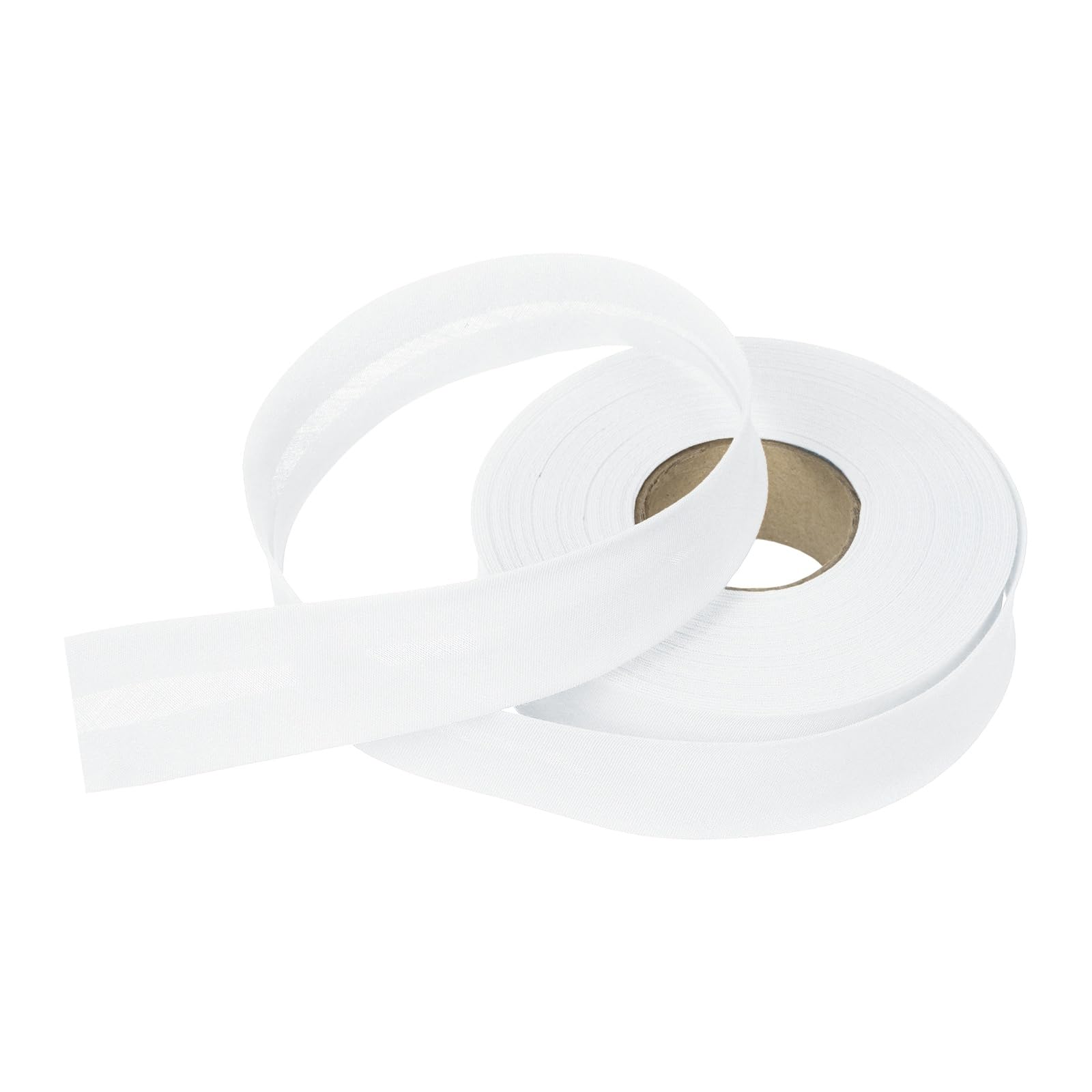 sourcing map 1 Inch Single Fold Bias Tape Polyester Continuous Bulk Bias Tape for Sewing,Seaming Quilting Hemming Binding Crafts (White 15 Yards)