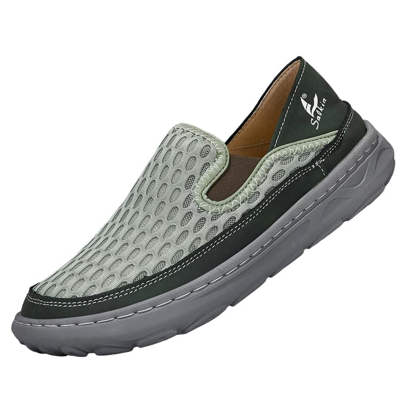Salkin Men's Casual Slip on Mesh Loafer Breathable Sneakers Ultralight & Comfort Walking Shoes