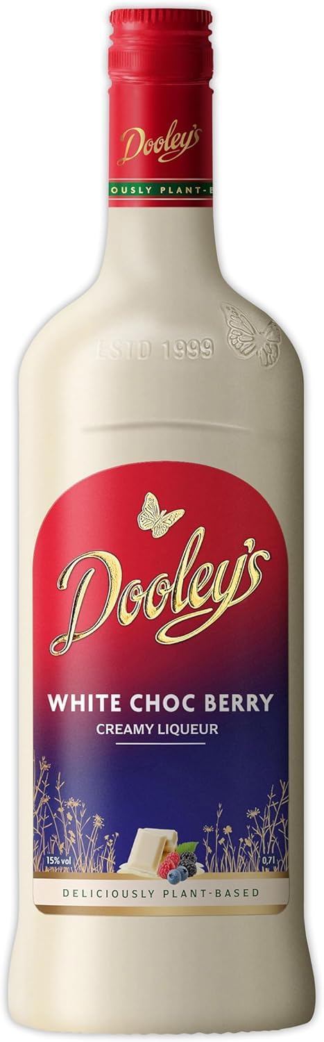Dooley's White Choc Berry Creamy Liqueur 0,7 L – Cremig wie Sahnelikör 15 % vol. – Likör Weiße Schokolade- & Beerengeschmack auf Vodka-Basis – Für Cocktails oder pur