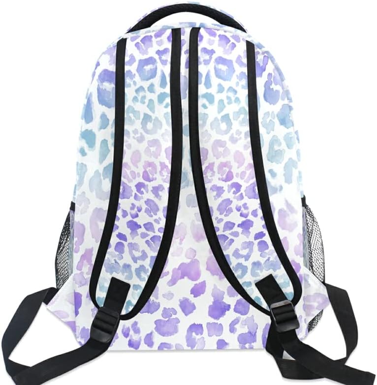 MNSRUU Student Travel School Backpack Leopard Purple Cheetah Tie Dye College Laptop Backpack for Women Bookbags for Adult Teen - Image 5