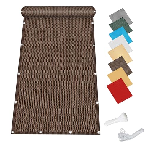 Ocultacion Balcon 70 x 500 cm Protección UV, Resistente Al Viento y Transpirable, con Ataduras de Cables Biombo de Balcón Malla Ocultacion para Balcon Jardín Exterior, marrón
