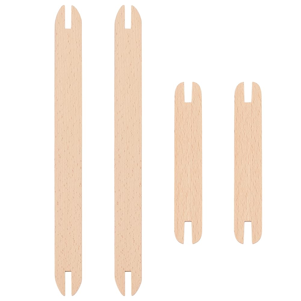 WEBEEDY 4 Pcs Wooden Weaving Shuttle Set 2 Sizes Wood DIY Weaving Loom Tool for DIY Craft Sweater Scarf Tapestry Knitting Sewing Accessories Hand Tool