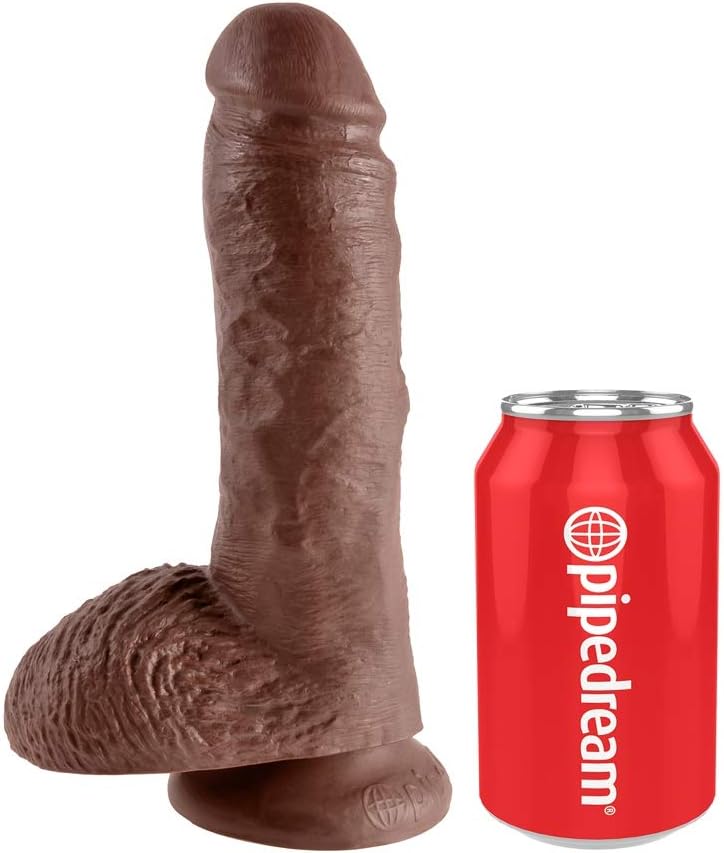 Pipedream King Cock with Balls, Brown, 8 Inch