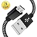 AOKER Micro USB Cable, 3Pack 10FT Extra Long Nylon Braided High Speed USB to Micro USB Charging Cord Fast Charger for Galaxy S7/S6/S5/Edge,Note 5/4/3,HTC,LG,Nexus and More (3 Pack 10FT Black)
