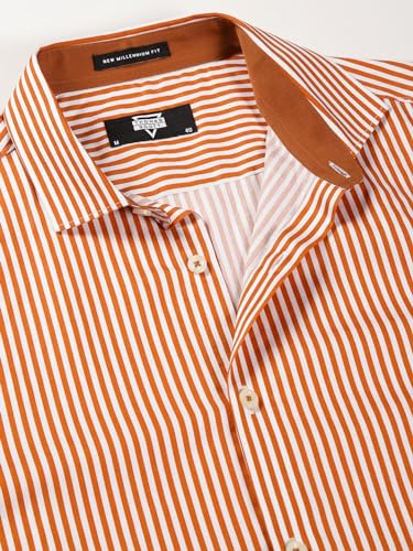 Image of Thomas Scott Men's | Stripes | Full Sleeve | Slim Fit | 100% Cotton | Cutaway | Formal Shirt
