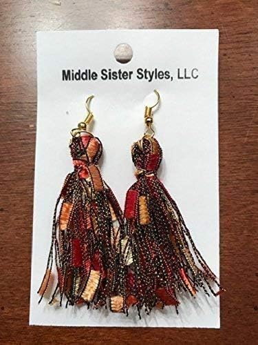 Miniatura 8 de Bufanda Collar Lariat Naranja Rojo Oro Otoño Navidad