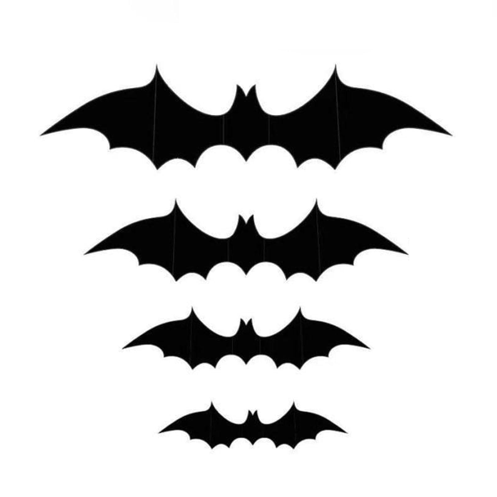 3D Halloween Bat Wall Stickers, Waterproof Plastic Scary Decals, Indoor DIY Room Decor for Party 28pcs