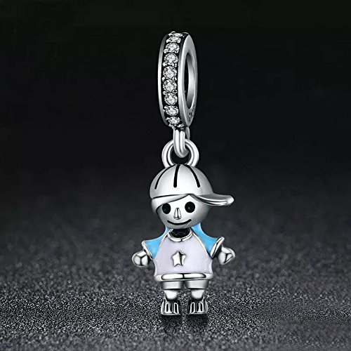 Image of Boy OR Girl Dangle 925 Sterling Silver Charm Beads for Fashion Charms Bracelet & Necklace