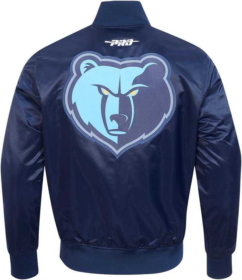 Pro Standard Mens NBA Memphis Grizzlies Classic Satin Satin Jacket Midnight Navy S - Image 2