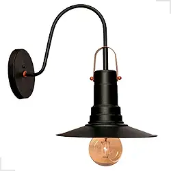 Arandela Luminária Externa Parede Muro Alumínio Moderno Rústico Cobre Slim Soquete E27 Embutir Lâmpada Luz Lustre Retro Colonial 110V 220V Paris (Preto)