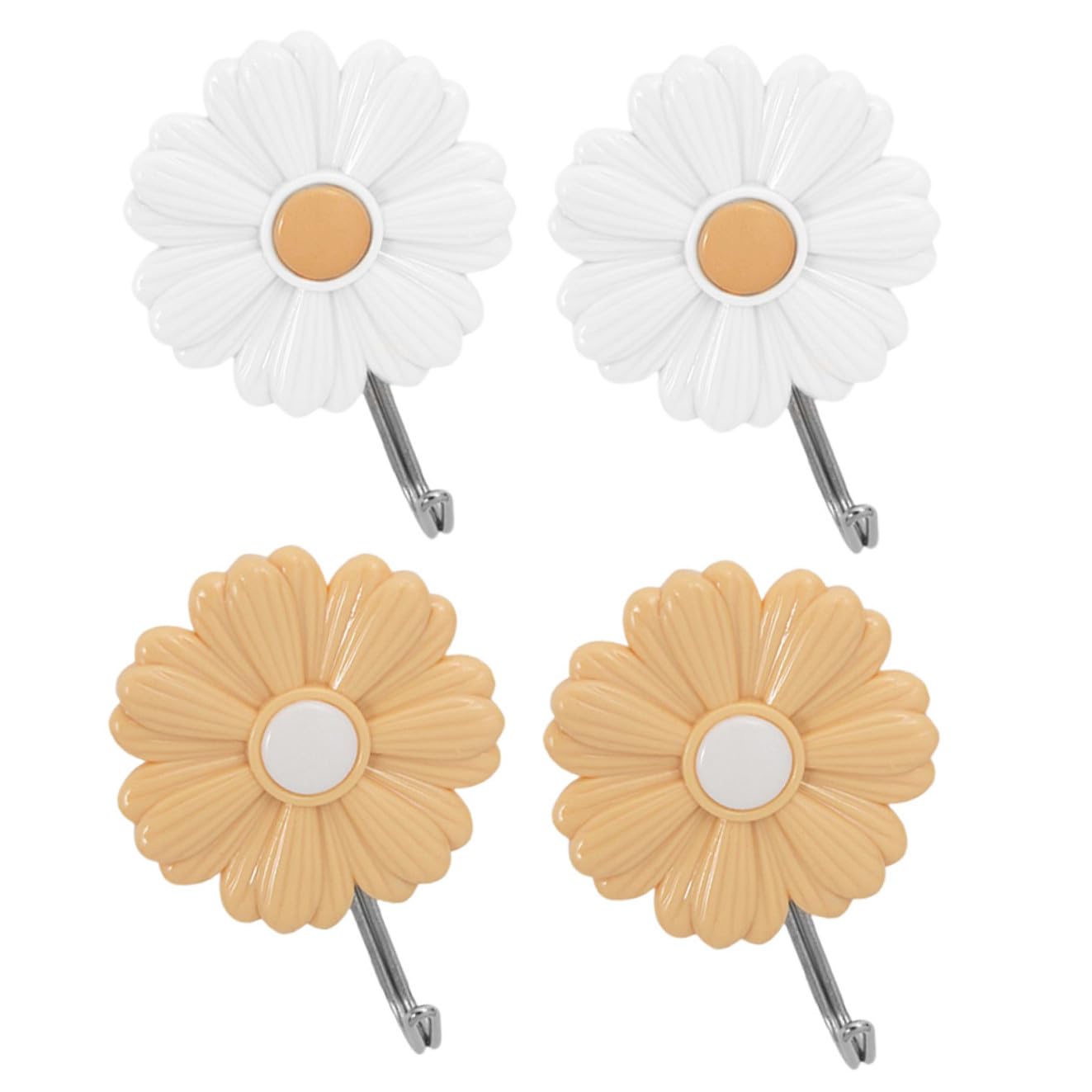 Patères et muraux adhésifs en forme de marguerite : lot décoratif pour accessoires