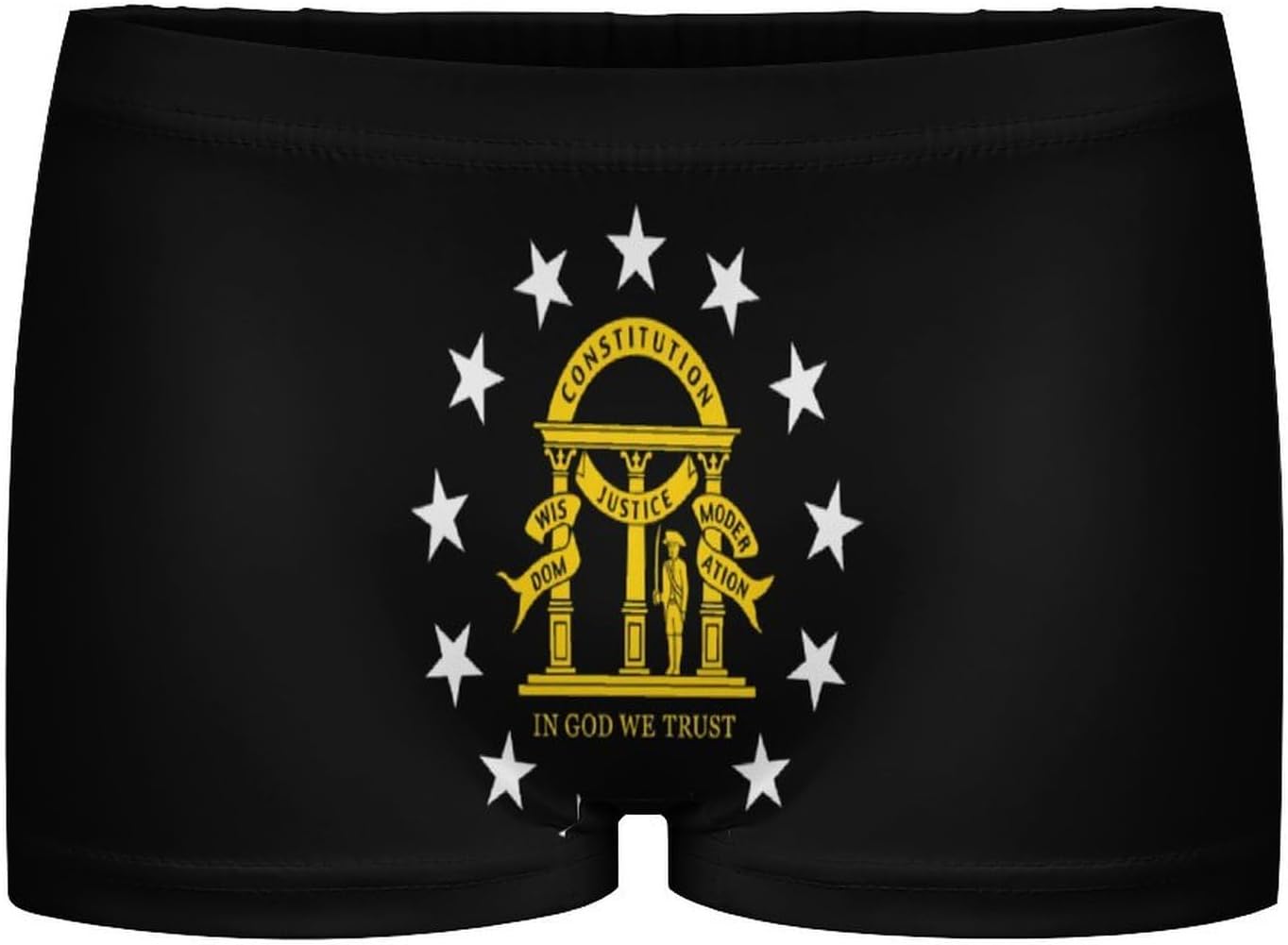 Georgia State Flag U.S.A. Funny Women's Boxer Briefs Breathable Underpants Trunks Stretch Underwear