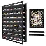 FramePro 3D Bilderrahmen 45x60 Große Schattenbox Vitrine Rahmen mit Glasfenstertür Erinnerungsstücke Medaillen Erinnerungsbox für Andenken - Schwarz