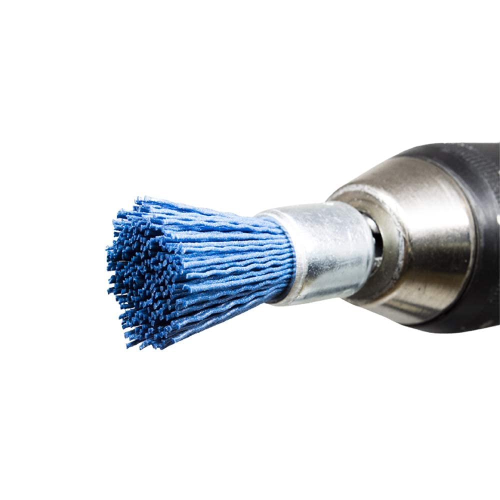Benchmark Abrasives 3/4 Nylon Wire End Blue Drill Brush Perfect for Removal of Removes Paint, Corrosion, Weld Scale, Surface Rust, Polishing, and Scrubbing (Orange)