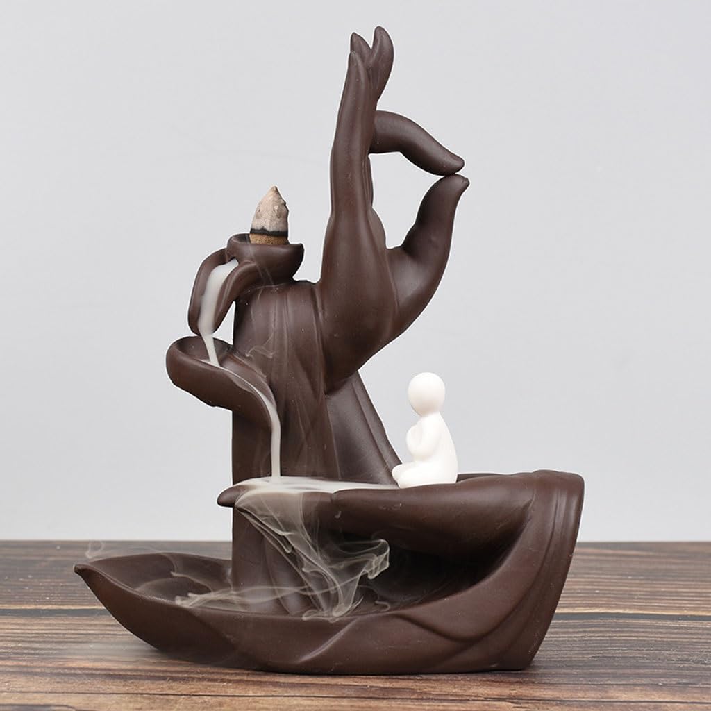 Portaincenso di Buddha Artigianato in Ceramica Arredamento for la casa Bruciatore di incenso a Flusso inverso Creativo Foshan Purple Sand Lotus Zen Heart Arredamento termale