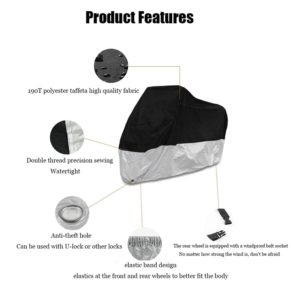 Housses de Moto pour Yamaha XSR 700 XSR700 Xsr 700,Étanche Anti-Poussière Bâche Exterieur Hiver Été Moto Couverture avec Sac Rangement,A/BlackRed-XXXXL