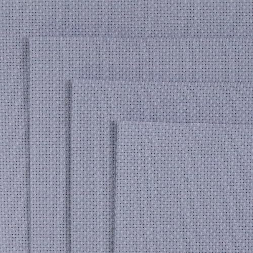 Image of KCS 4 /6 pc of 12 inch x 18 inch 30cmx45cm 16CT Counted Cotton Aida Cloth Cross Stitch Fabric (Light Steel Grey, 4 pc)
