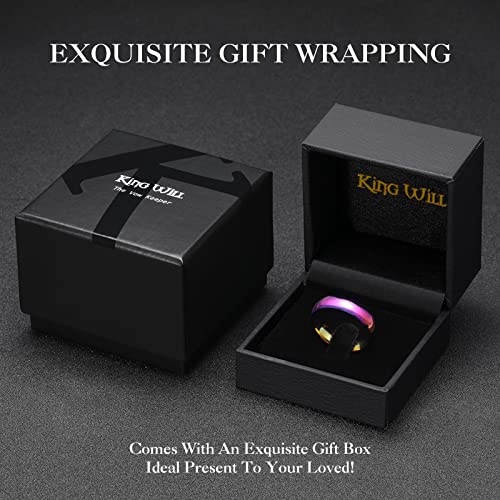 Image of King Will Men's Women's Tungsten Carbide Ring 24k Gold Plated Rose Gold Plated Domed Polished Finish Wedding Band