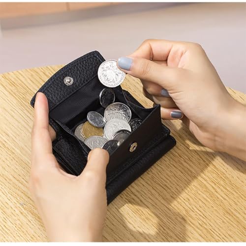 Houtndguter 2025 New Genuine Leather Rfid Blocking Card Holder Organizer Pocket Mini Wall, Foldable Slim Compact Rfid Wallet (Light Purple,One Size)4