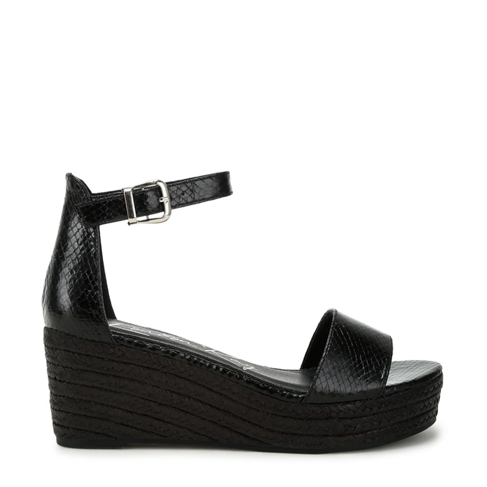 london rag Faux Leather Snake Wedge Espadrilles-picture-28